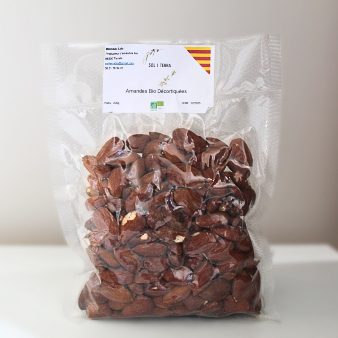 Amandes bio décortiquées (200g)