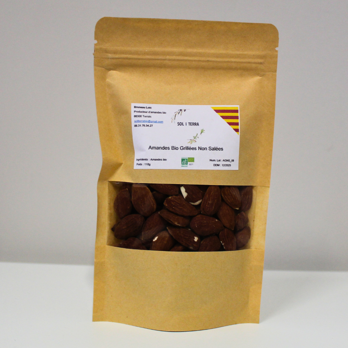Amandes bio Grillées non salées (110g)