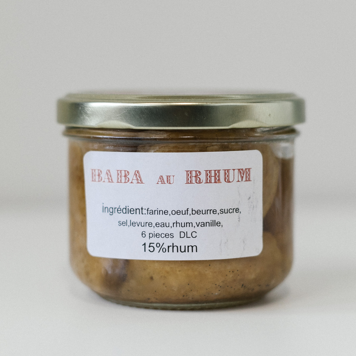 Bocal en verre de 6 babas au rhum artisanaux Jacques Thellier