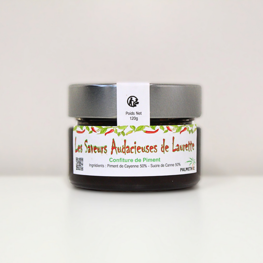 Pot de 120g de confiture de piment artisanal Palmethic Les Saveurs Audacieuses de Laurette à Toulouges