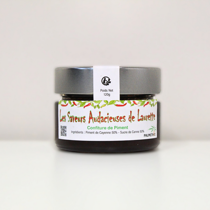 Pot de 120g de confiture de piment artisanal Palmethic Les Saveurs Audacieuses de Laurette à Toulouges