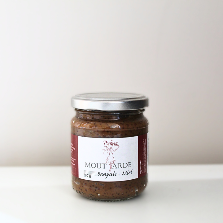 Pot de 200g de moutarde artisanale au Banyuls et miel La Légende de Pyrène
