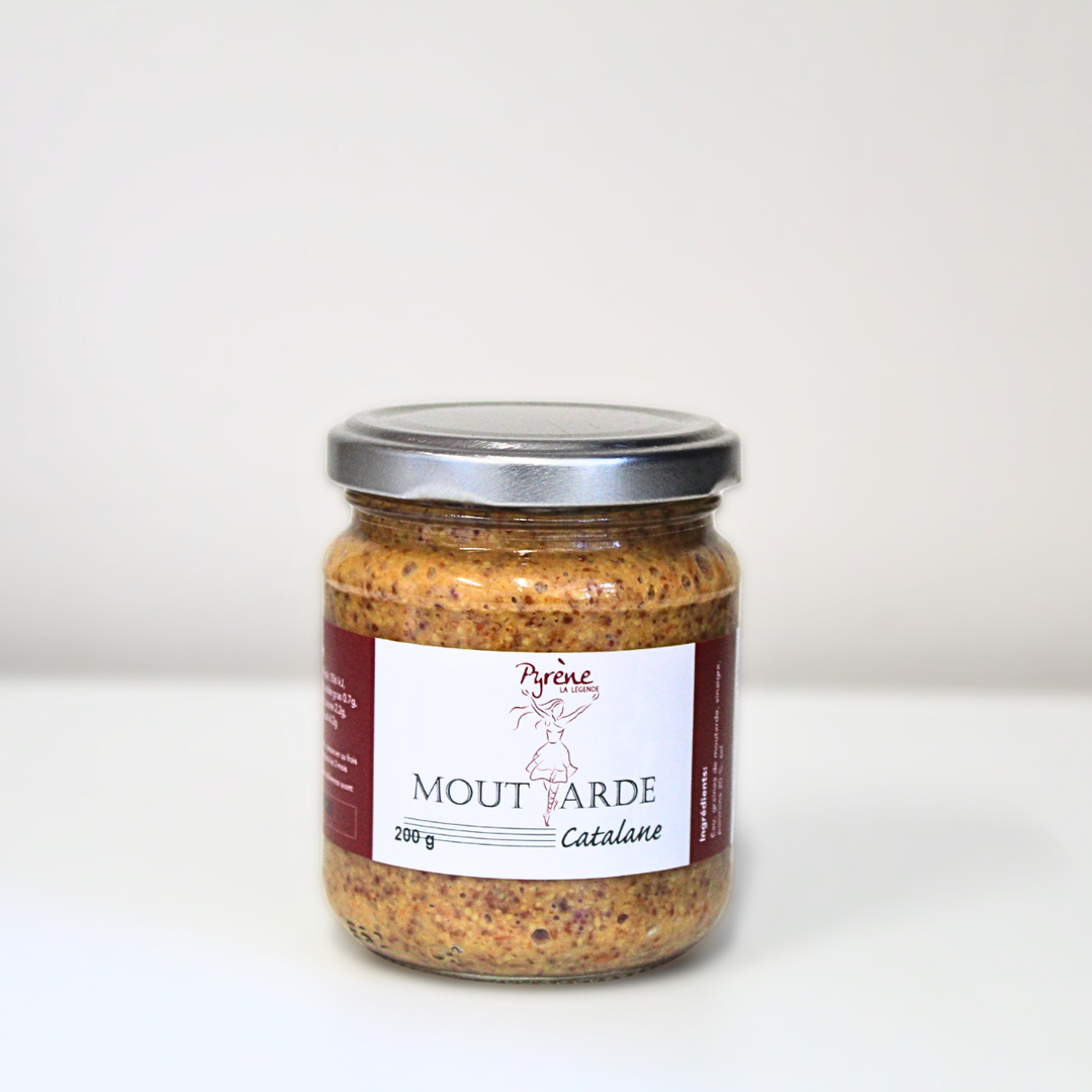 Bocal de 200g de moutarde artisanale catalane aux poivrons La Légende de Pyrène