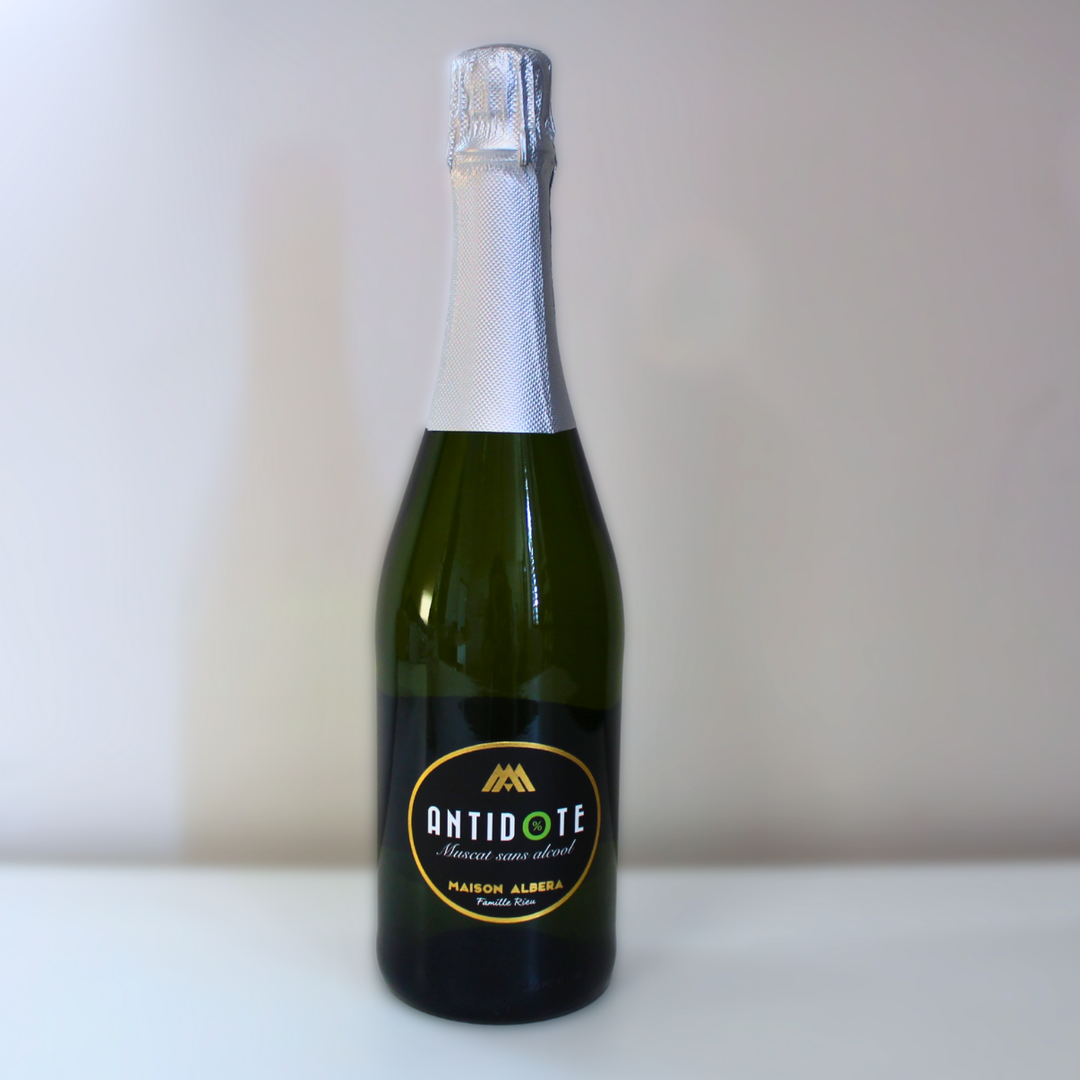 Bouteille de pétillant sans alcool Antidote au muscat d&