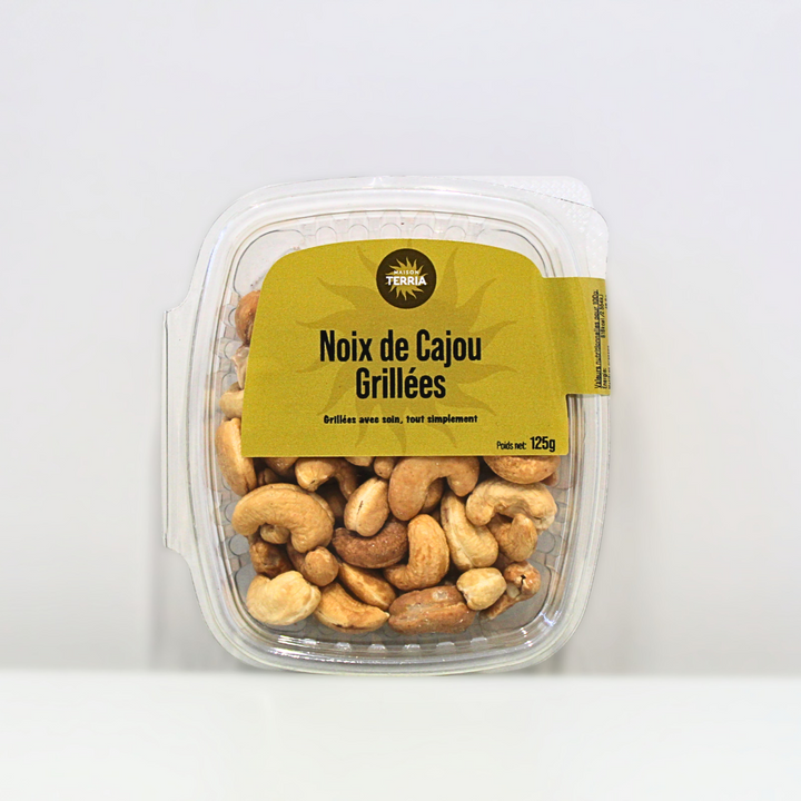 Barquette de 125g de noix de cajou grillées à sec artisanales Terria Elne