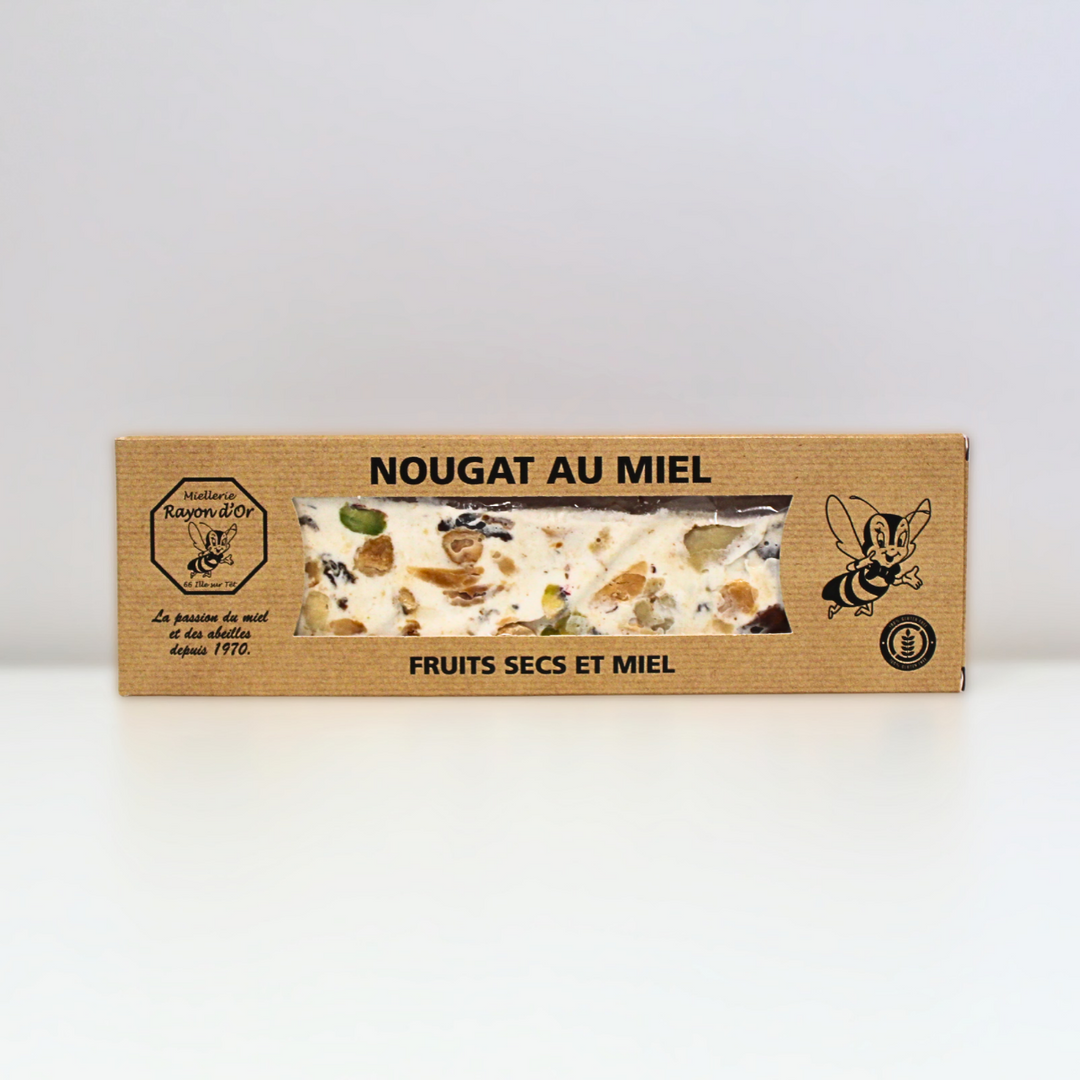 Barre de nougat catalan artisanal au miel et fruits secs 100g Le Rayon d&