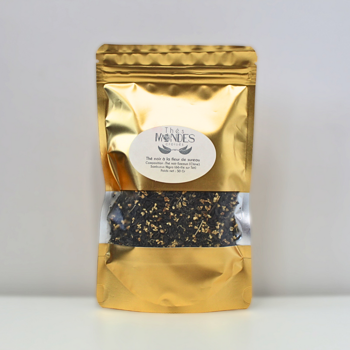 Sachet de thé noir à la fleur de sureau Thés Mondes Croisés 50g