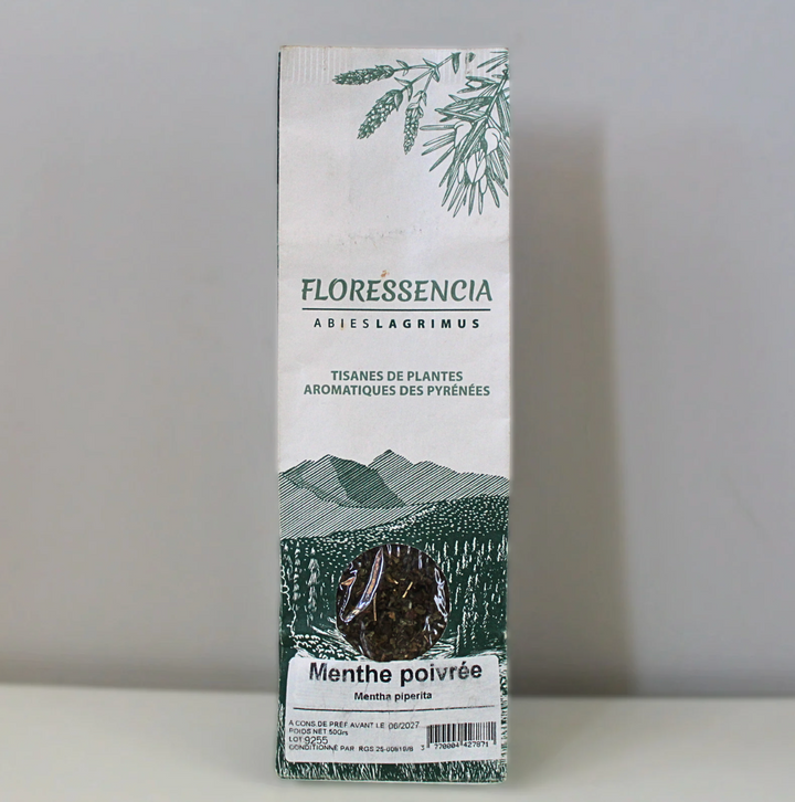 Sachet de 50g de tisane artisanale à la menthe poivrée Floressencia Abies Lagrimus