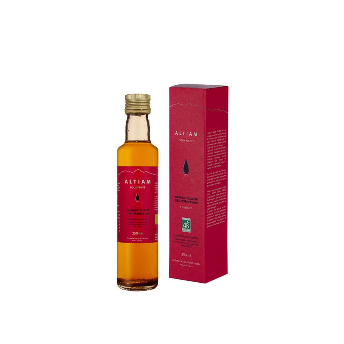 Vinaigre de Sapin Doux Fruité Bio Altiam (250 ml)